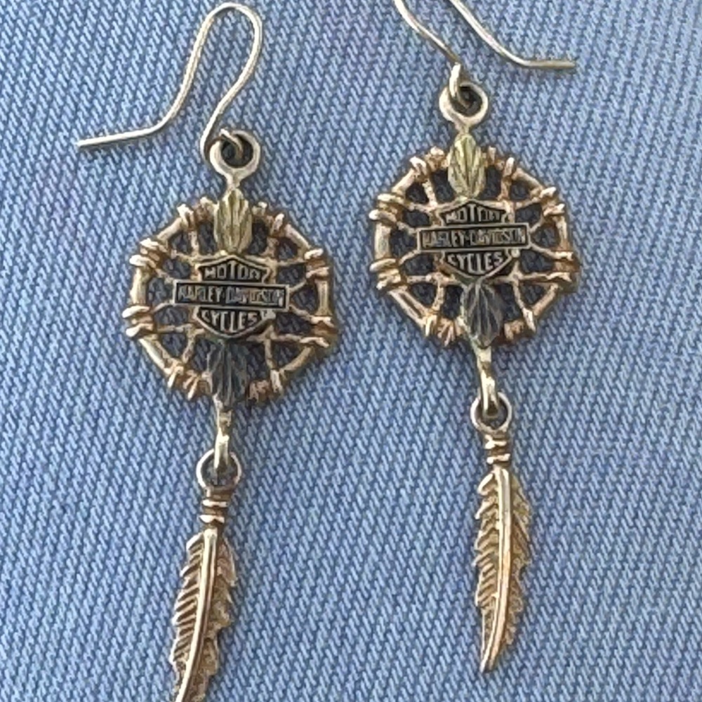 Harley-Davidson 10k Gold Dream Catcher Earrings